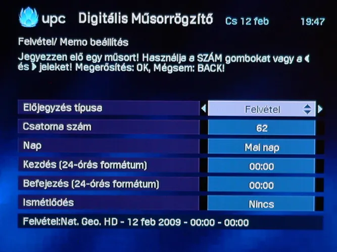 UPC digitális tévé
