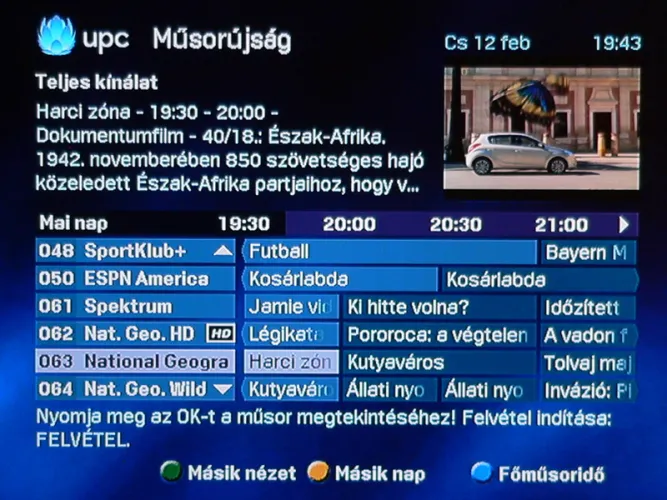 UPC digitális tévé
