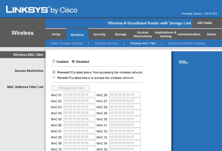 Linksys WRT160NL